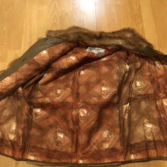Leather and mink car coat - Picture 8 of 8